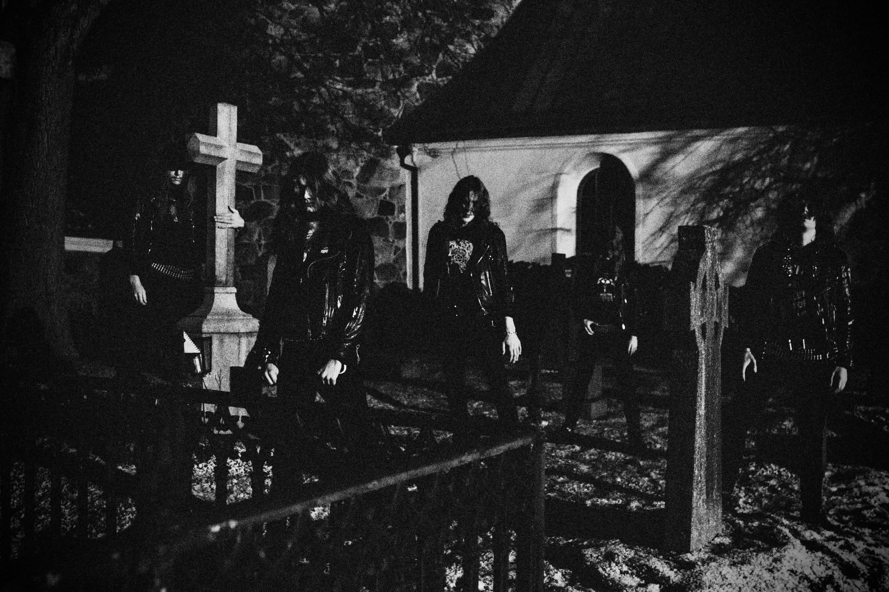 Mutation in a churchyard at night