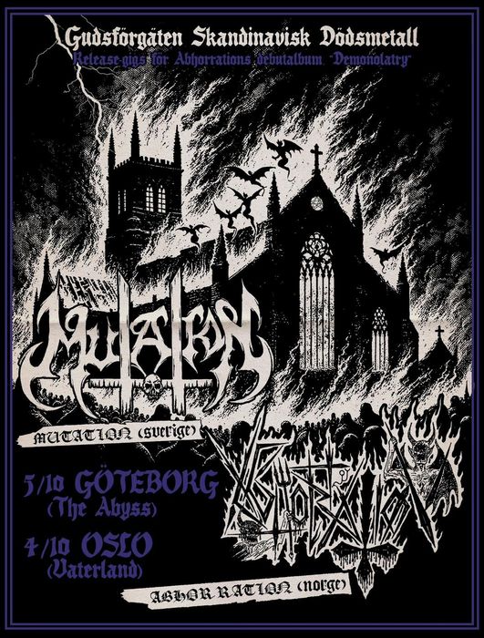 Poster: Mutation and Abhorration, Oslo and Göteborg
